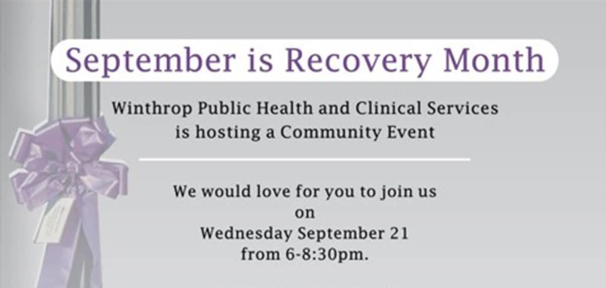 Winthrop Health Department Invites Residents to Community Event in Recognition of National Recovery Month